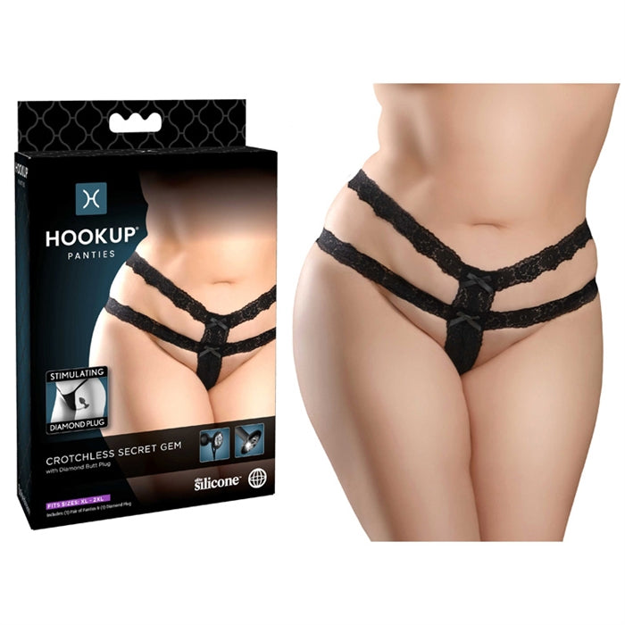 Crotchless Secret Gem (XL-2XL) black