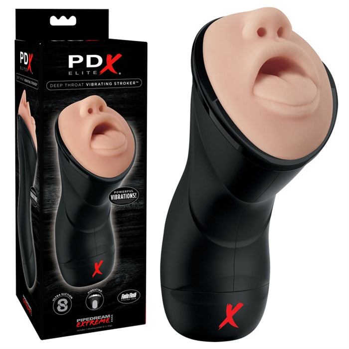 PDX ELITE DEEP THROAT VIBRATING STROKER