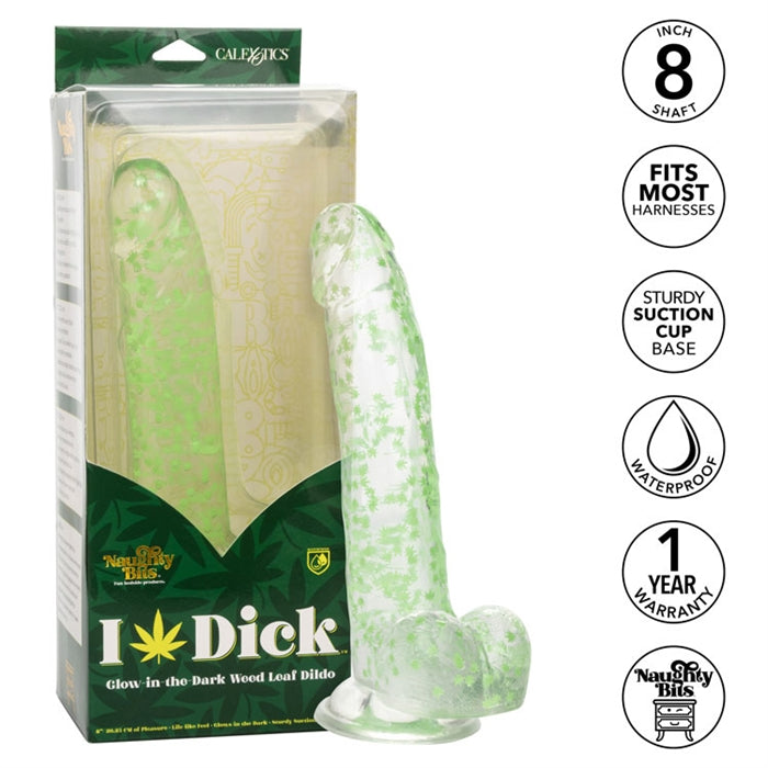 NB - I Leaf Dick Glow-In-The-Dark Weed Leaf Dildo