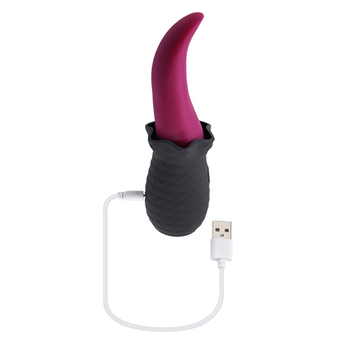Tongue Teaser - Silicone Rechargeable - Pink/Black