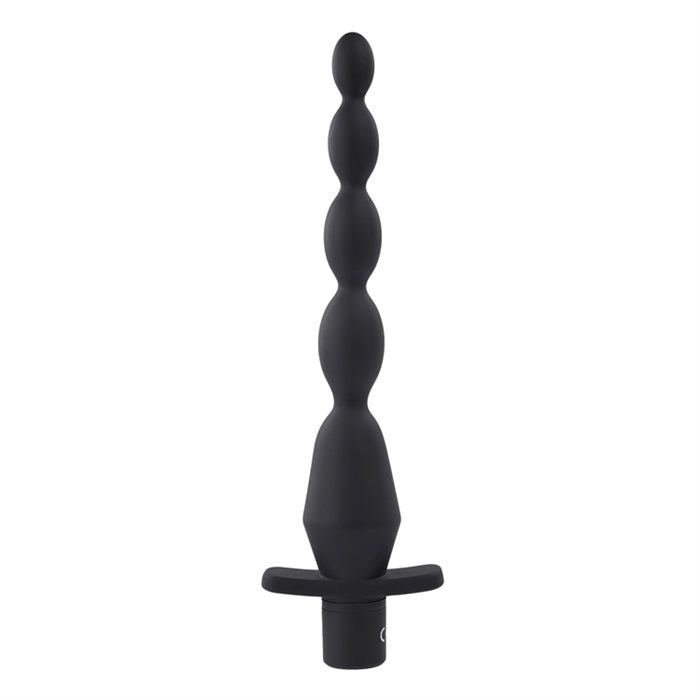 Vibrating Butt Beads - Silicone Rechargeable Black