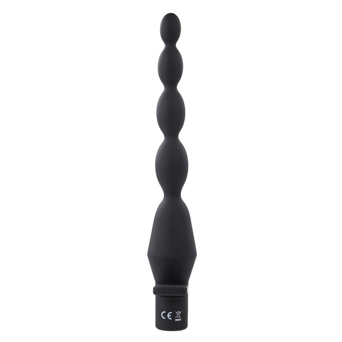 Vibrating Butt Beads - Silicone Rechargeable Black