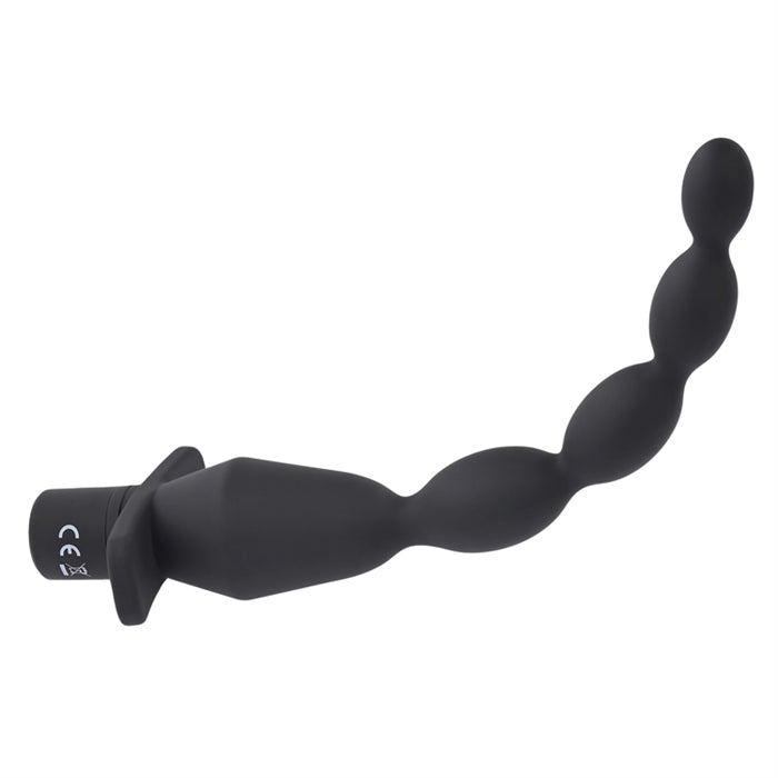 Vibrating Butt Beads - Silicone Rechargeable Black