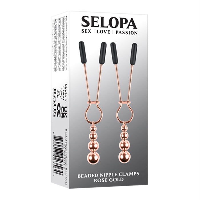 Beaded Nipple Clamps - Rose Gold