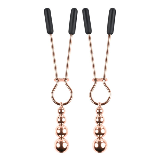 Beaded Nipple Clamps - Rose Gold