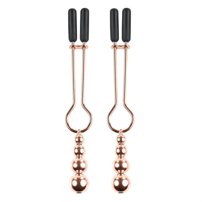 Beaded Nipple Clamps - Rose Gold