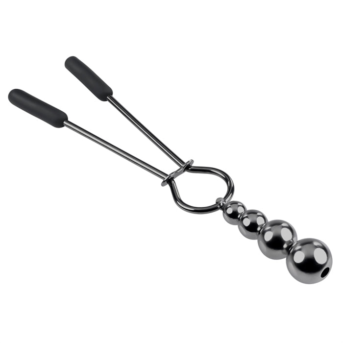 Beaded Nipple Clamps - Black Chrome