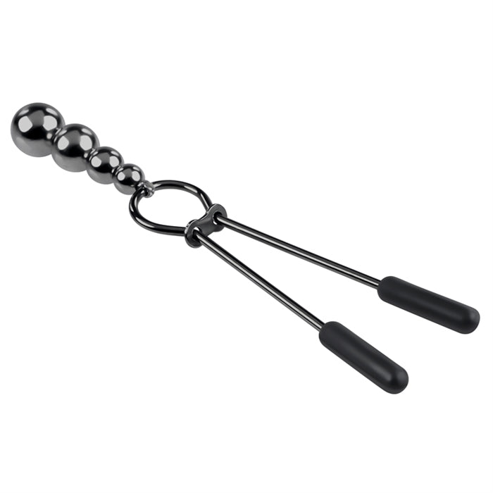 Beaded Nipple Clamps - Black Chrome