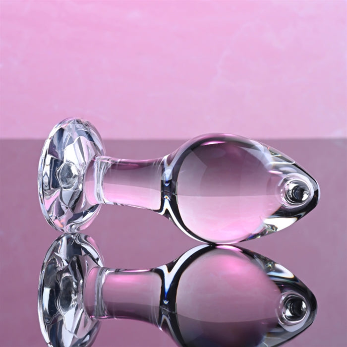 MEDIUM PINK GEM GLASS PLUG
