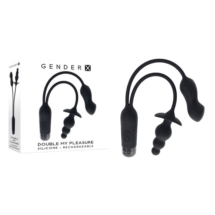 Double My Pleasure - Silicone Rechargeable - Black