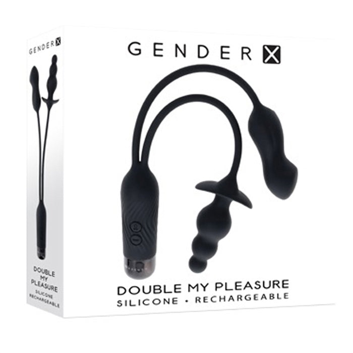 Double My Pleasure - Silicone Rechargeable - Black