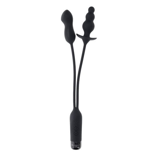 Double My Pleasure - Silicone Rechargeable - Black