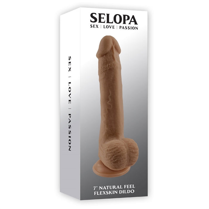 7" Natural Feel Flexskin - Dildo - Dark