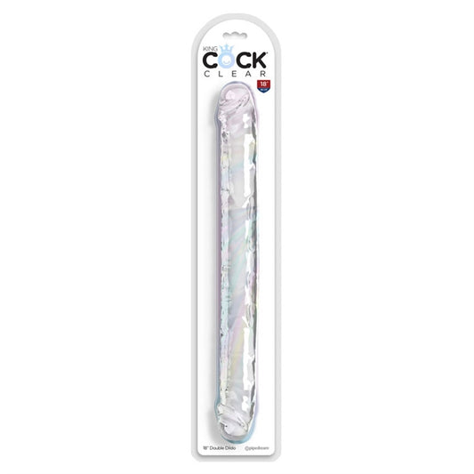 King Cock 18" Double Dildo - Clear