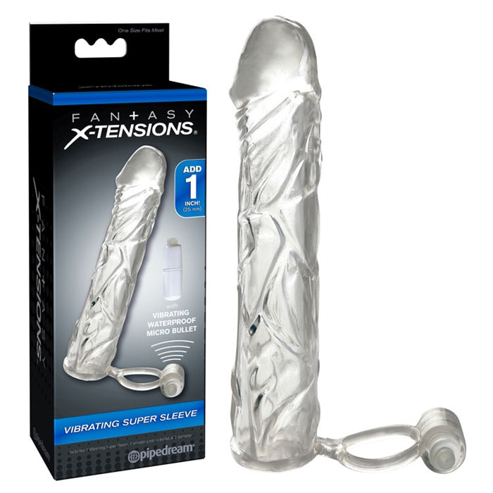 FX - VIBRATING SUPER SLEEVE- CLEAR