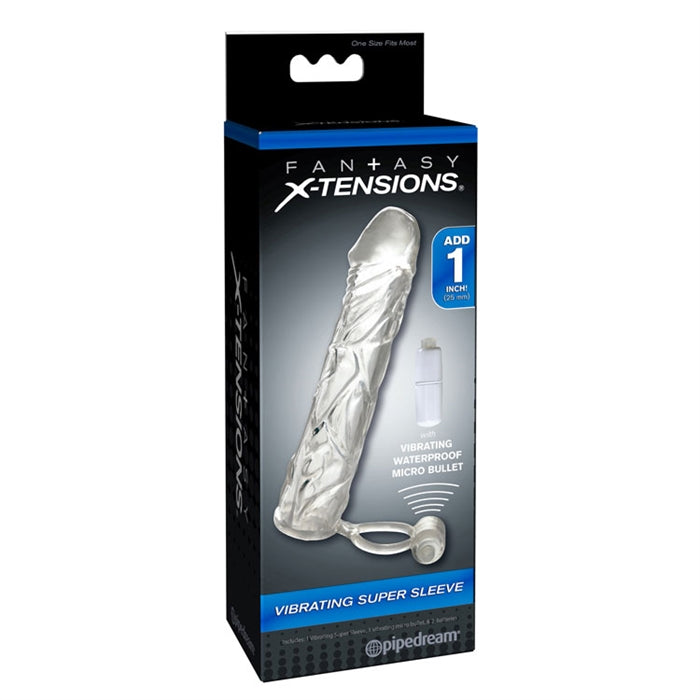 FX - VIBRATING SUPER SLEEVE- CLEAR