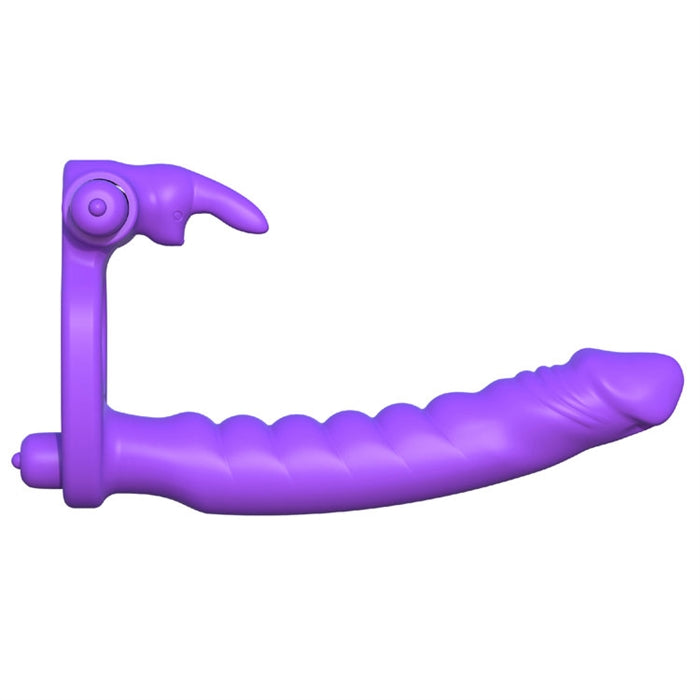 C-RINGZ SILICONE DOUBLE PENETRATOR RABBIT PURPLE