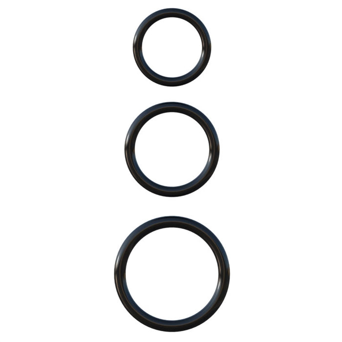 C-RINGZ SILICONE 3-RING STAMINA SET BLACK