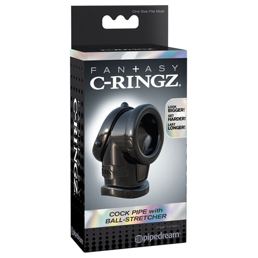 C-RINGZ COCK PIPE WITH BALL-STRETCHER BLACK