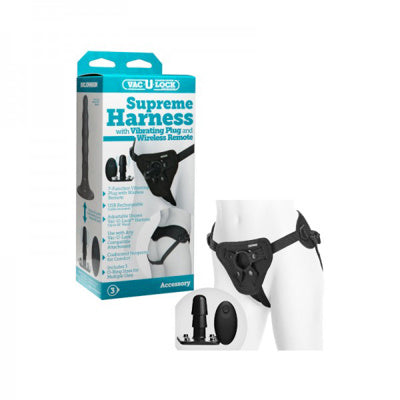 Vac-U-Lock - Harnais Supreme avec bouchon vibrant