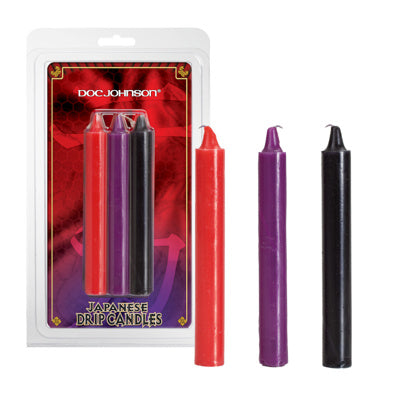 Doc Johnson - Bougies japonaises à effet goutte à goutte - Lot de 3 multicolores