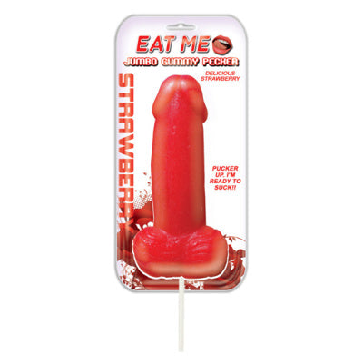 Hott Products - Gros bonbon gélifié en forme de pénis - Saveur fraise
