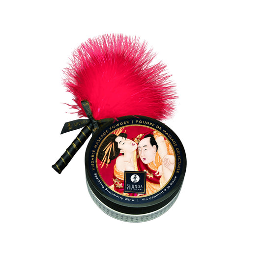 Shunga - Poudre de massage embrassable Fraise