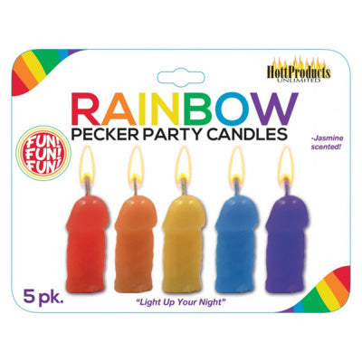Hott Products - Bougies Pecker Party - Arc-en-ciel