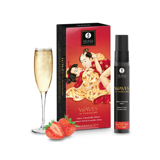 Shunga - Spray de plaisir oral Waves - Vin pétillant à la fraise