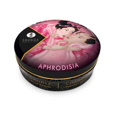 Bougie de massage Shunga Mini - Pétales de rose Aphrodisiaque - Lot de 6
