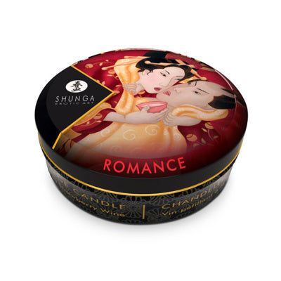 Shunga - Mini bougies de massage Romance - Vin pétillant à la fraise - Lot de 6