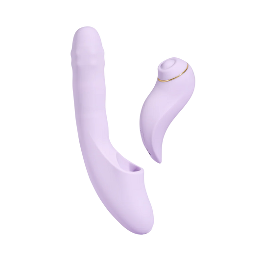 DUOGLOW Vibrateur à billes à poussée avec stimulateur pulsant - Lilas - Svakom