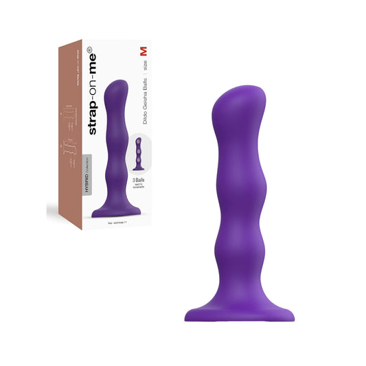 Strap-on-moi - Godemiché à boules de geisha - Violet - Moyen