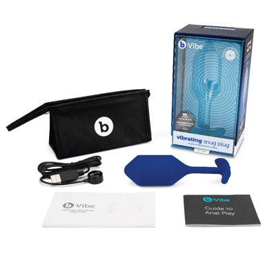 B-Vibe - Plug vibrant XL - Bleu marine