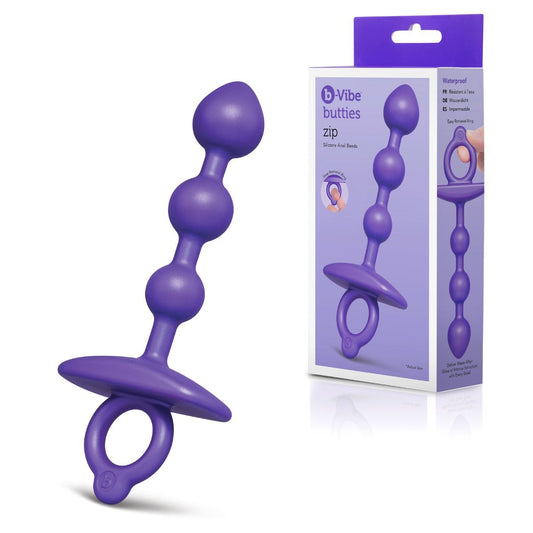 B-Vibe Butties - Perles anales en silicone à fermeture éclair