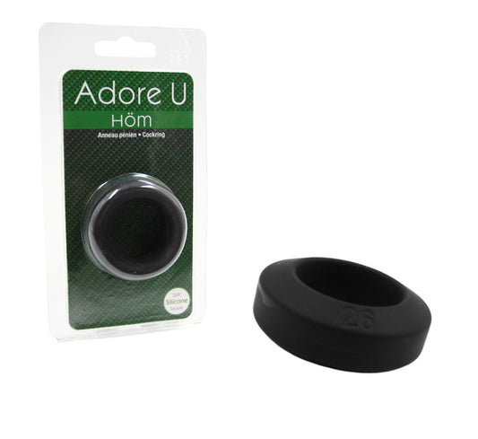 Adore U Höm - Anneau pénien en silicone souple de 2,6 cm - Noir