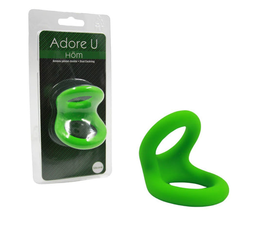 Adore U Höm - Cockring Double Silicone M - Vert