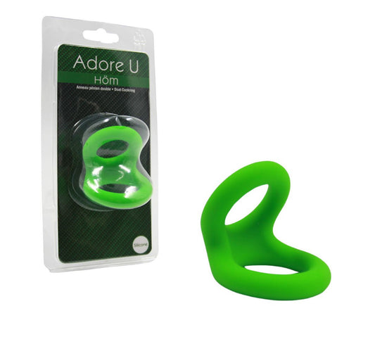 Adore U Höm - Cockring Double Silicone SM - Vert