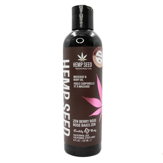 Huile de graines de chanvre - Massage et soin du corps - Zen Berry Rose 237 ml