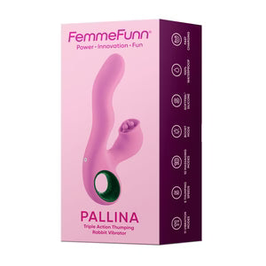 Pallina - Vibrateur lapin triple action - Rose - Femmefunn