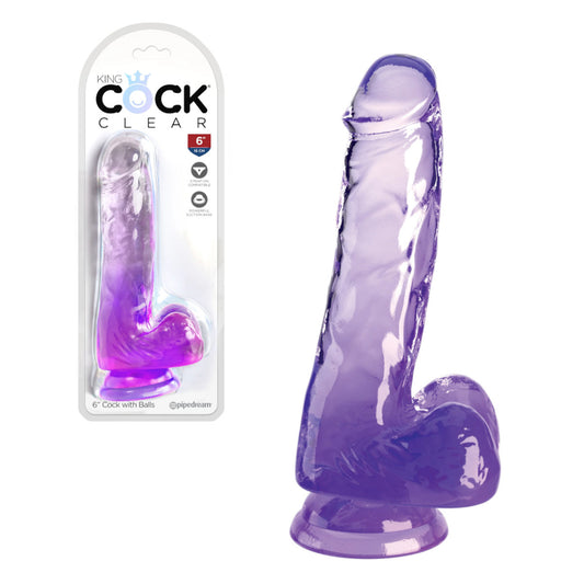 King Cock - Pénis de 15 cm avec testicules - Violet
