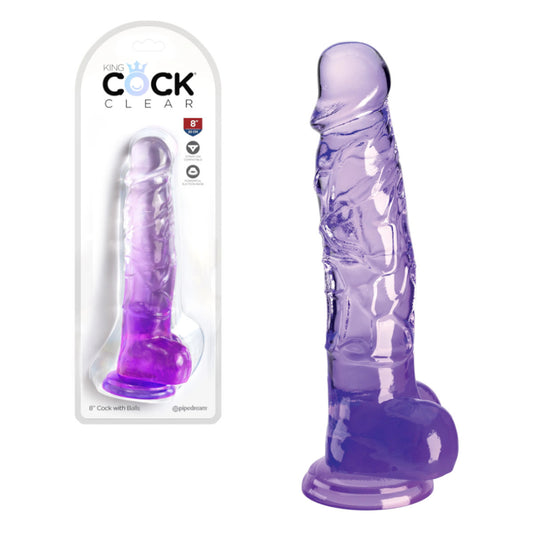 King Cock - Pénis de 20 cm avec testicules - Violet