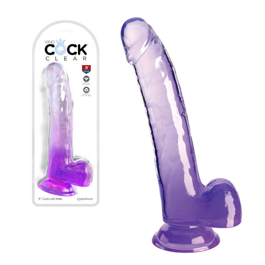 King Cock - Pénis de 23 cm avec testicules - Violet