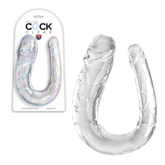 King cock - Double Trouble Large - Transparent