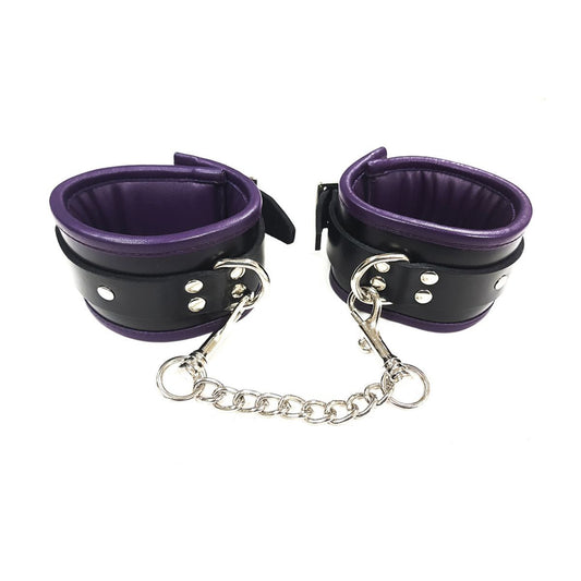 Rouge - Chevilles rembourrées en cuir - Noir/Violet