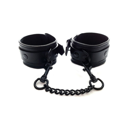 Rouge - Leather Ankle Cuffs - Black/Black