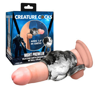 Creature Cock - Night Prowler Enhancer w/ Ball Strap - Noir/Large