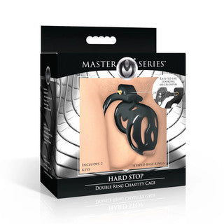 Master Series - Hard Stop Double Ring Chastity Cage