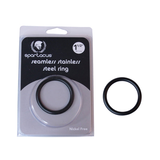 Bague Spartacus sans soudure en acier inoxydable 1,5'' - Noire