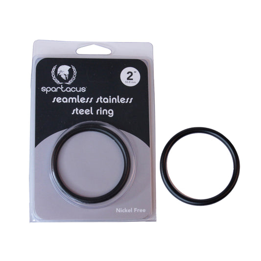 Bague Spartacus sans soudure en acier inoxydable 2'' noire